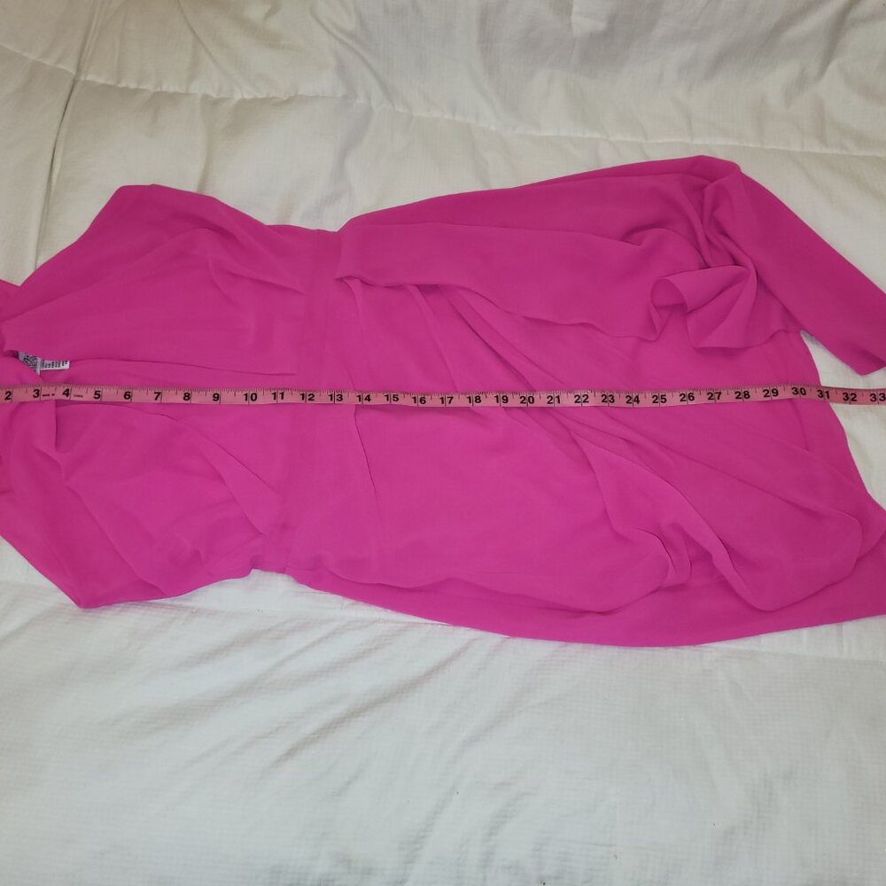 Badgley Mischka Belle Poppy Front Twist Hot Pink Cocktail Dress - 6 - Picture 11 of 12
